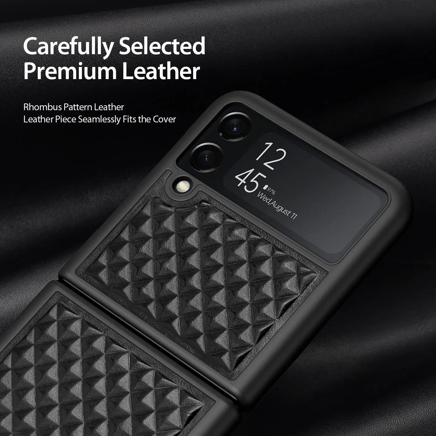 Premium Genuine Leather Case For Samsung Galaxy Z Flip 4 5G Precise Cutouts Drop Protection Anti-Slip Cover For Galaxy Z Flip 3