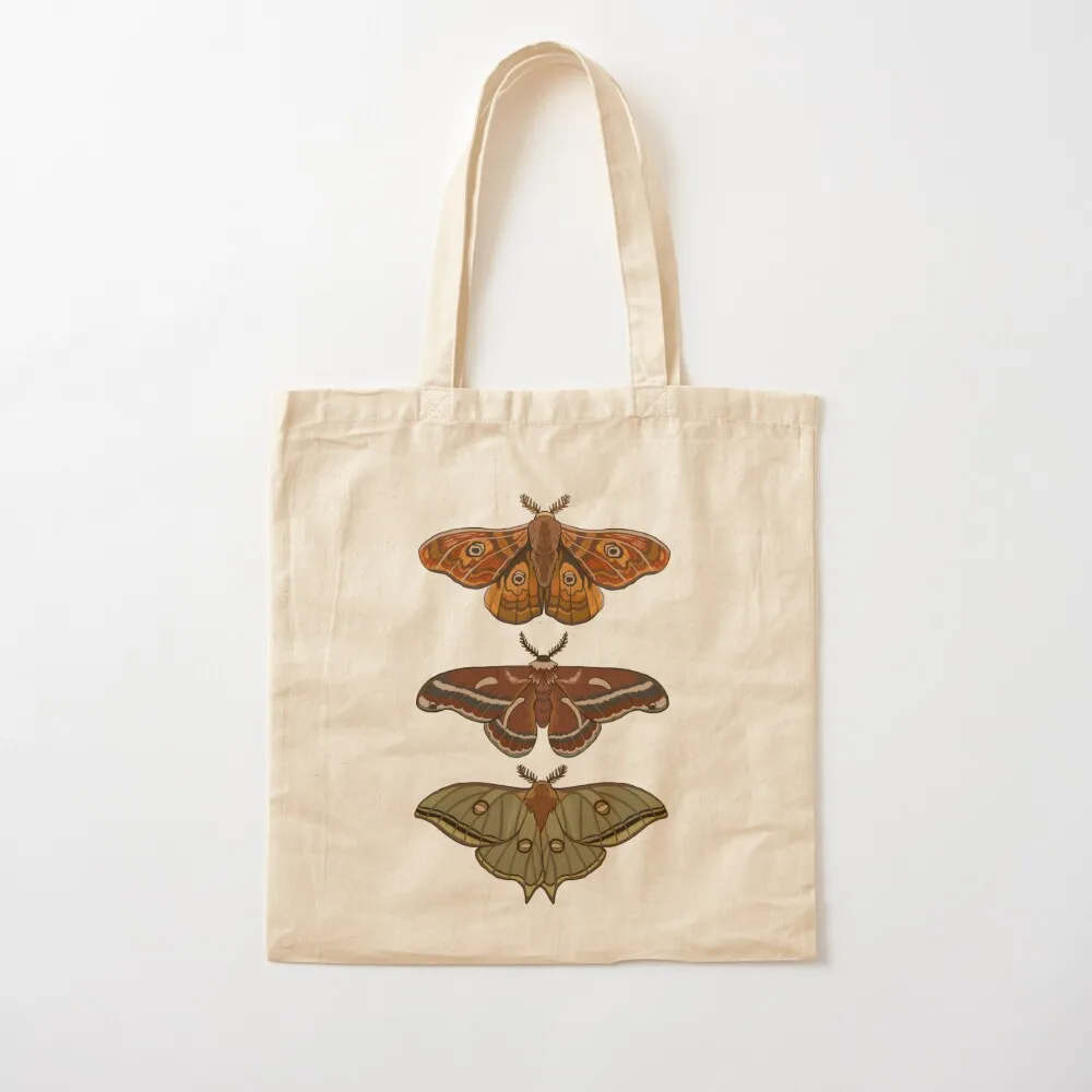 Three Moths Tote Bag Tote Bag shoping bag Cloth bags shopping bags foldable Women's shopping Canvas Tote