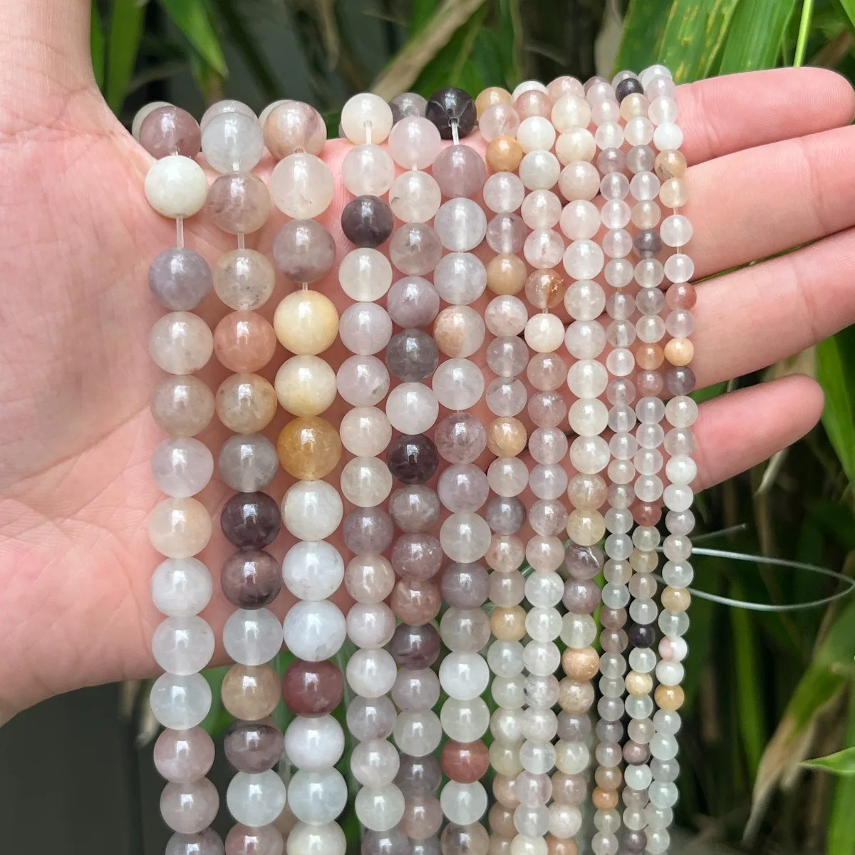 Natural Stone Violet Golden Silk Jade Beads Round Loose Spacer Bead for Jewelry Making DIY Supplies Necklace Bracelet Accessory