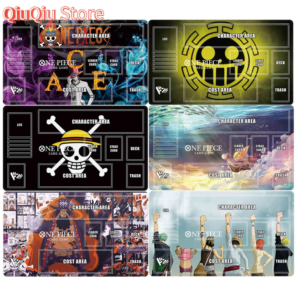 600X350X2mm une pièce Luffy Portgasd Ace carte tapis de Table de combat Opcg joueur unique jeu de société carte tapis de combat Anime cartes cadeau