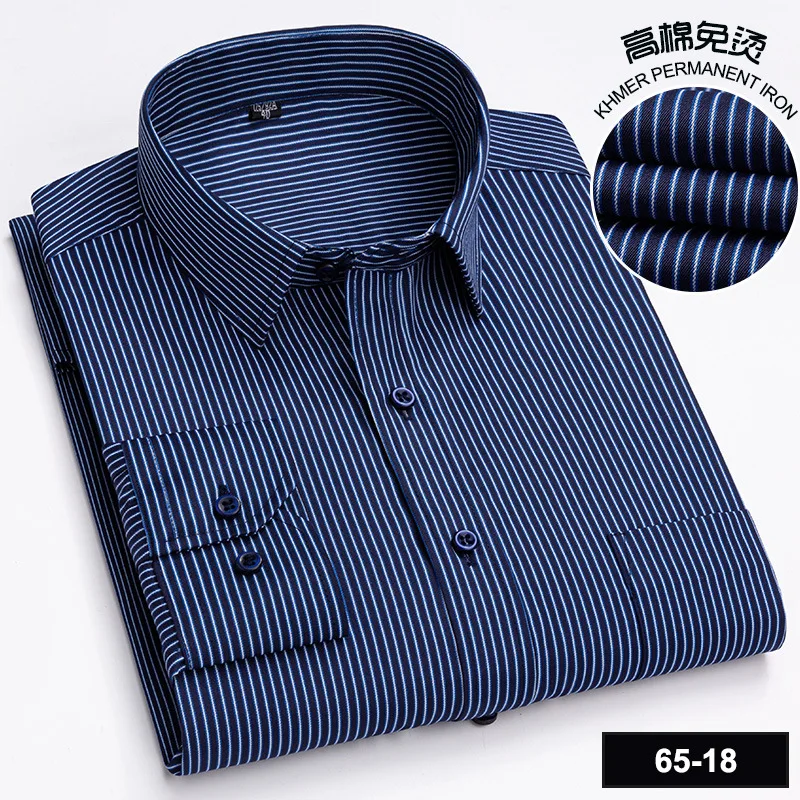 2024 New all-cotton men\'s long-sleeved business Social Shirt Vintage striped shirt Soft and comfortable designer top clothing