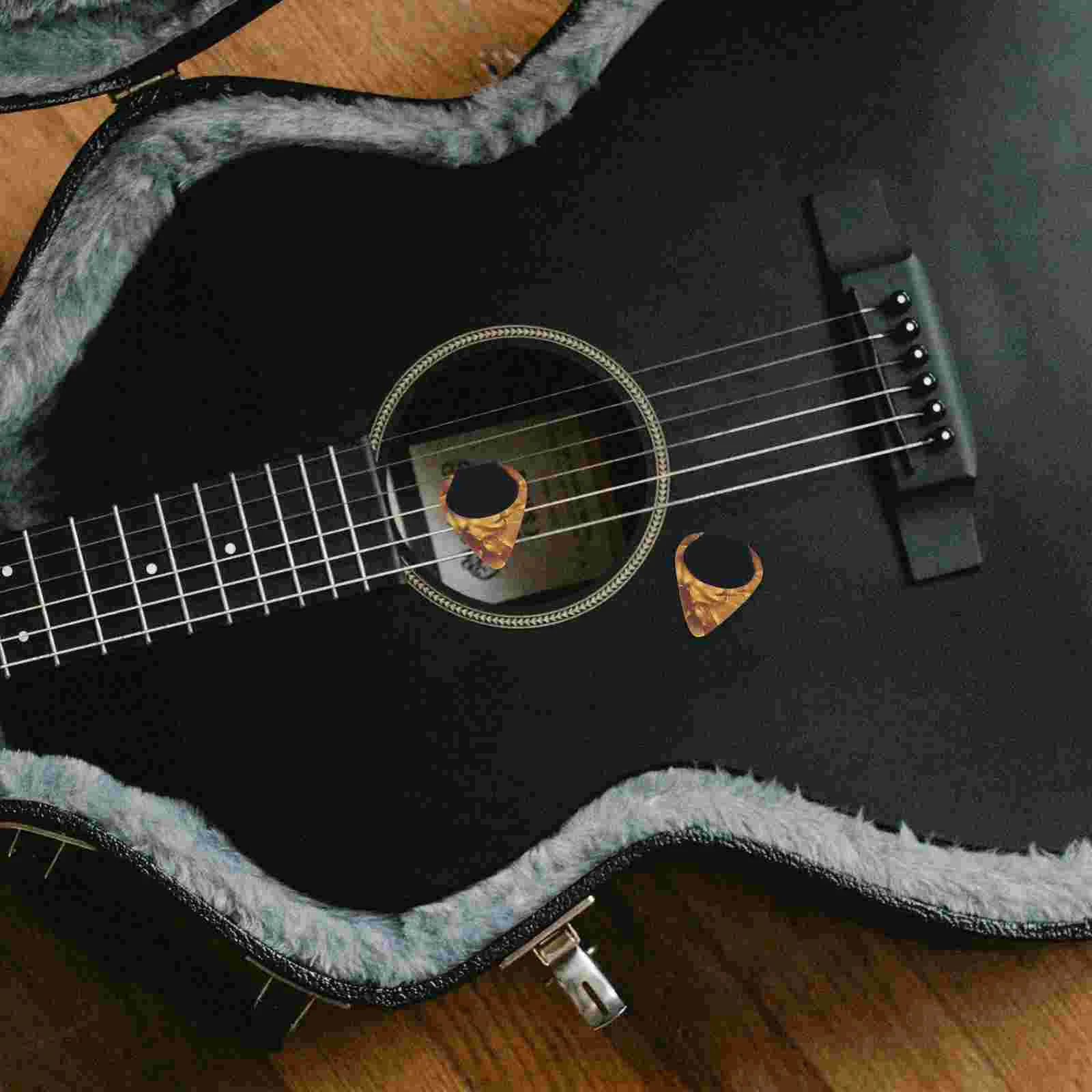 20 Pcs Acoustic Guitar Anti-slip Stickers for Paddles EVA Bass Pick Holders Grip Self-adhesive Picks Grips