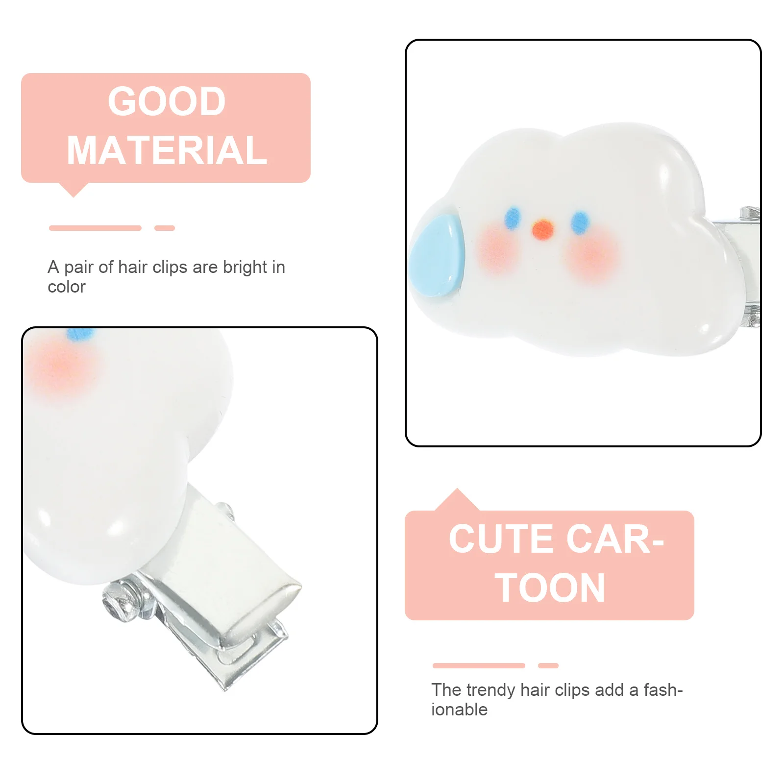 10Pcs 구름 헤어 클립 소녀를위한 유행 카와이 헤어 액세서리 어린이를위한 안전한 스타일링 클립 매일 또는 파티 사용