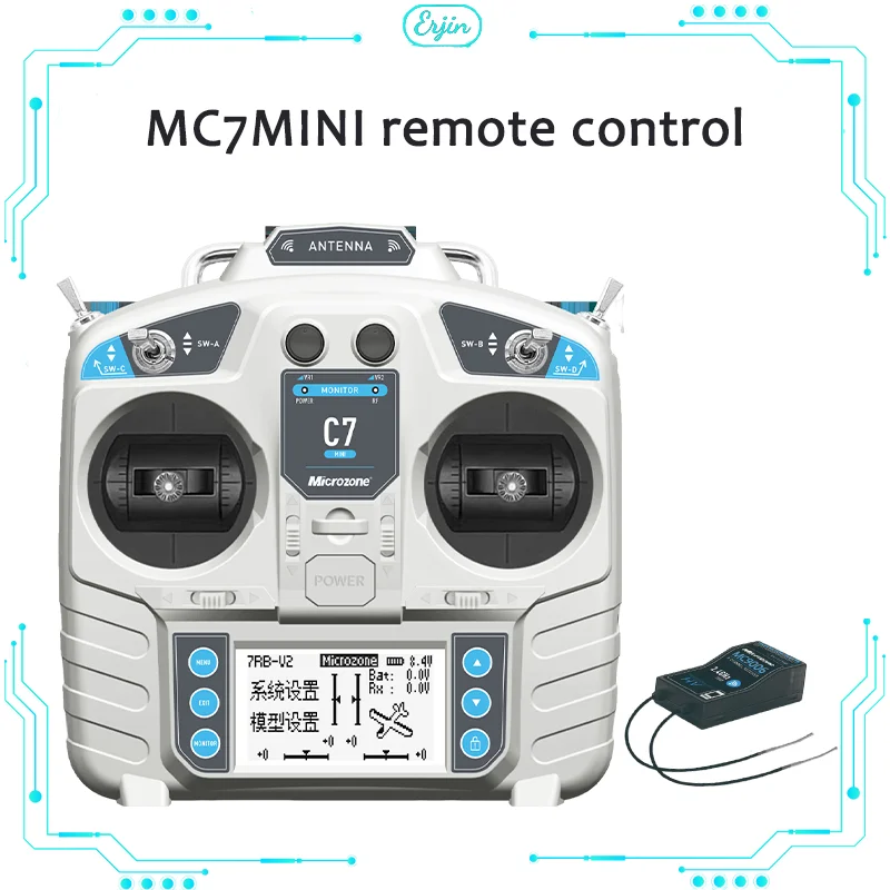 Mike Mc7-Avión de Control remoto Mc7mini, modelo de barco, receptor de modelo de coche, ala fija, Avión de cuatro ejes