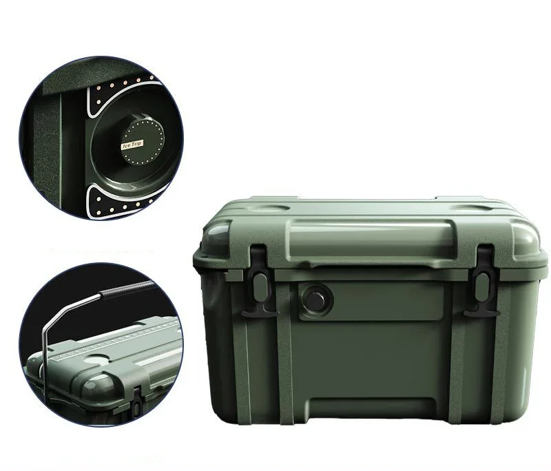 Plastic Insulated Ice Cooler 35L Outdoor Ice Box Portable Beer Can Drinking Cooler Box