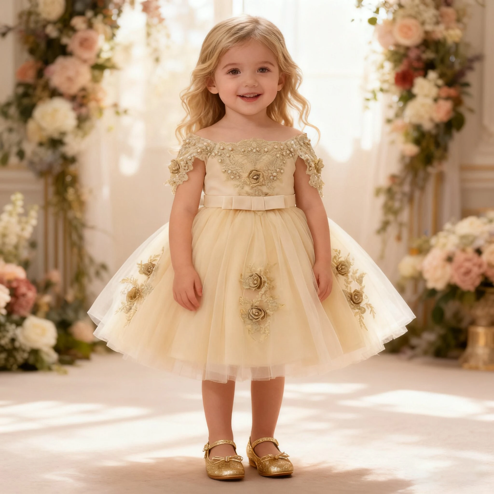 

Toddler Flower Party Baby Dresses Christmas Tulle Beading Embroidery 1st Birthday Princess Girls Dress Red Wedding New Year Gown