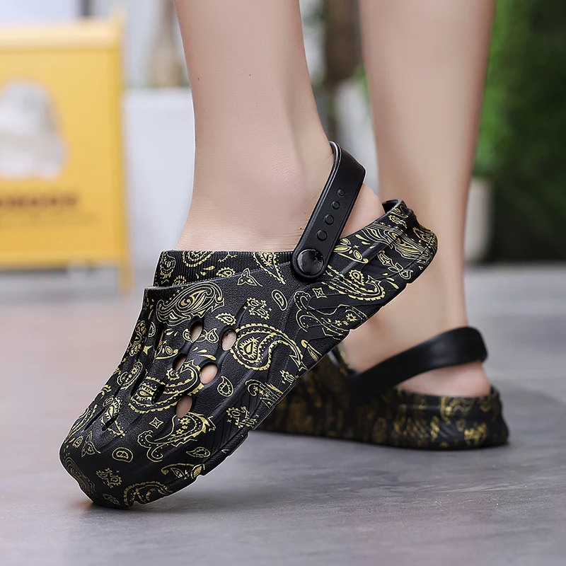 صنادل شاطئ عصرية مجوفة للرجال في الهواء الطلق بنعال سميكة للأزواج #4