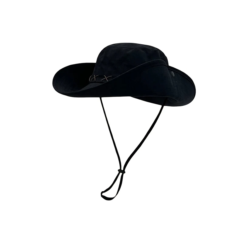 Women Western Cowboy Hat Wide Brim Sun Beach Hat Adjustable String Versatile Hat for Adults