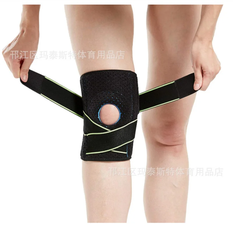 Sports Kneecaps Mountaineering Bandage Pressurized Silicone Spring Breathable Fitness Cold Knee Pad Cross-Border Amazon4Size