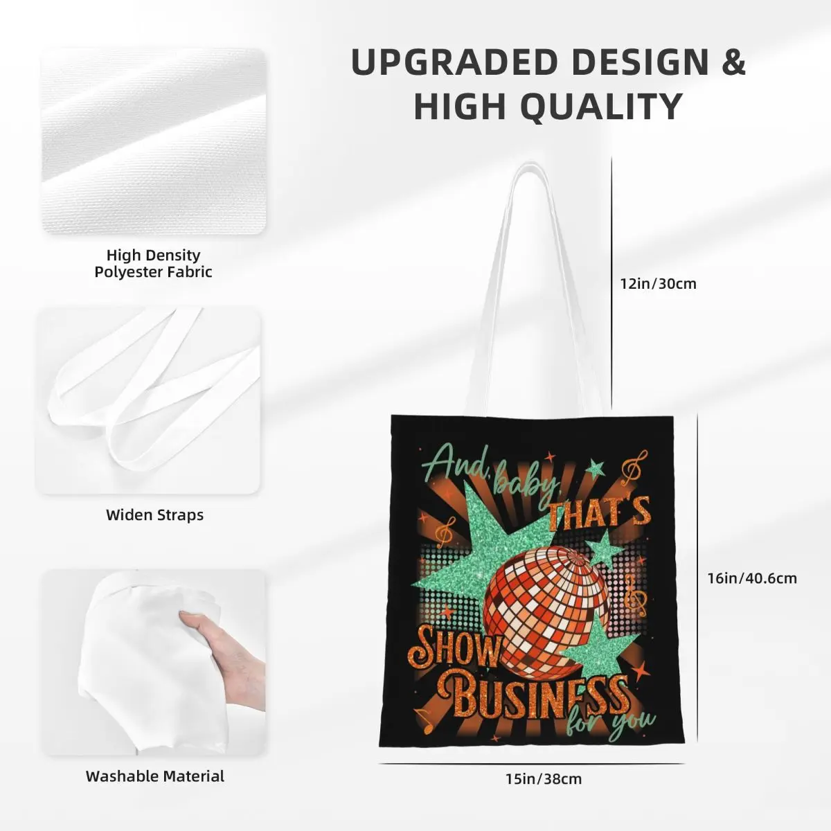 And Baby That's Showgirl Business For You حقيبة قماشية عصرية ذات سعة كبيرة للحقائب المدرسية للجنسين #6