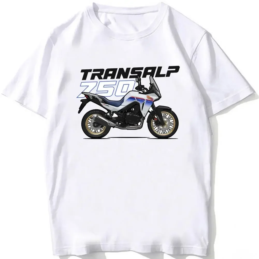 Adventure Transalp XL750 Motorcycle Rider T-Shirt New Summe Men Short Sleeve Moto Sport Boy Casual White Tees Man Riding Tshirt