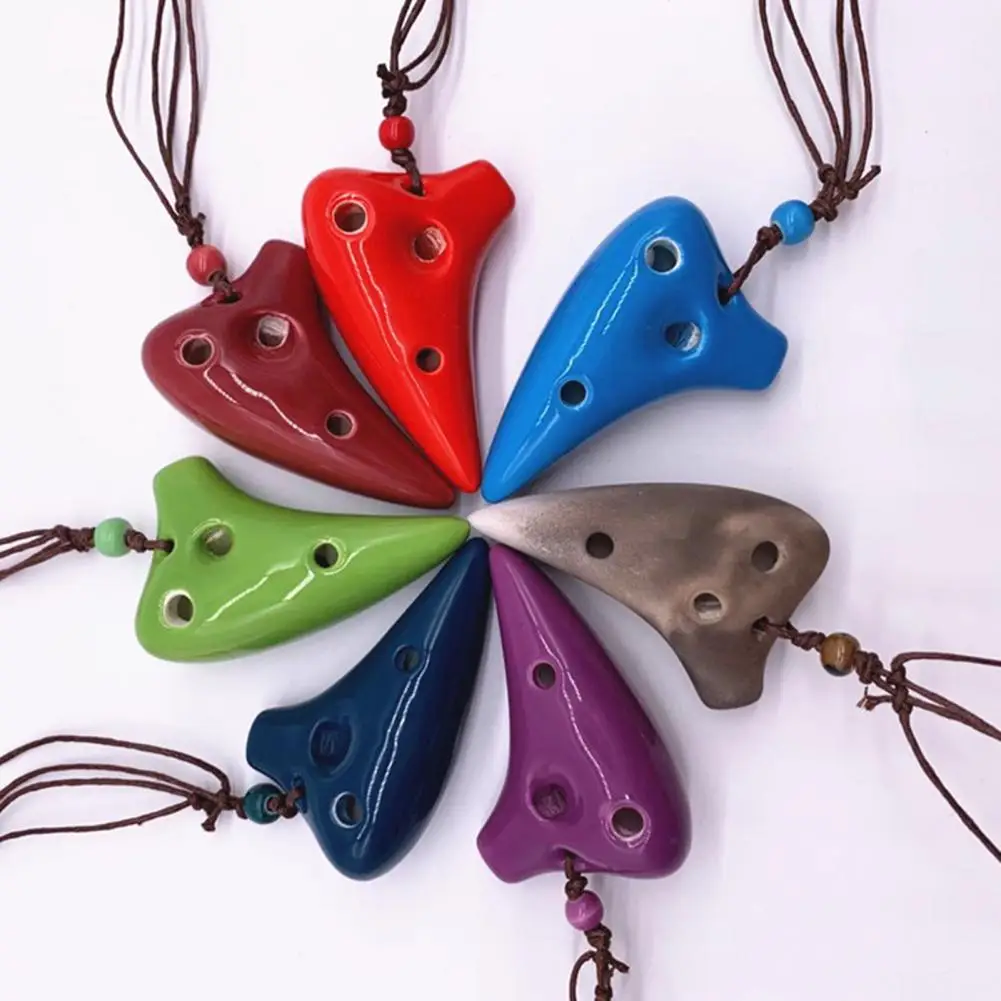 Instrumen suling Ocarina Mini Ocarina, Instrumen seruling warna-warni tradisional 6 lubang