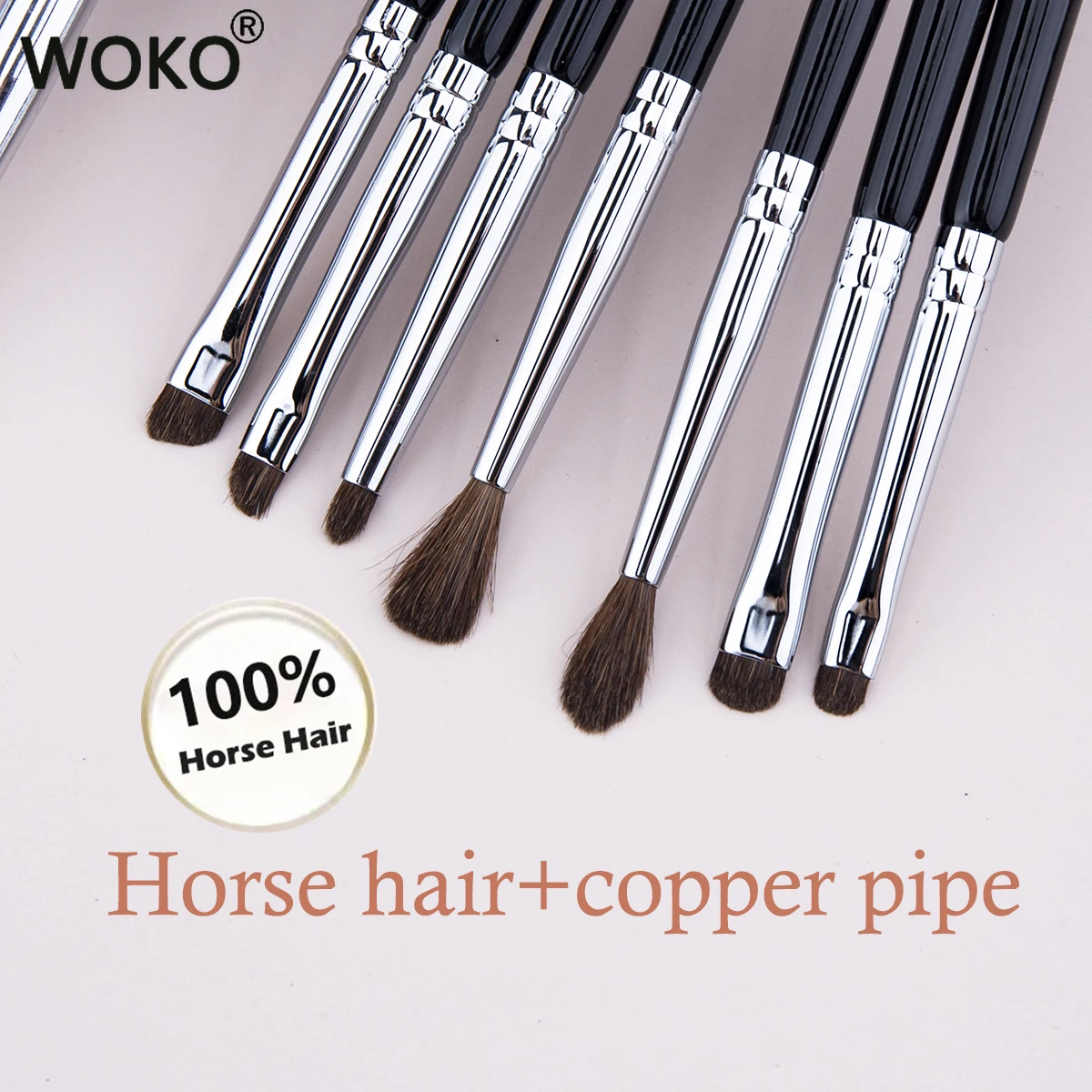 17pc Professional Eyeshadow Crease Blending Smudge Makeup Brush Set High-quality Copper Tube&horsehair&goat Hair Eye Makeup Tool