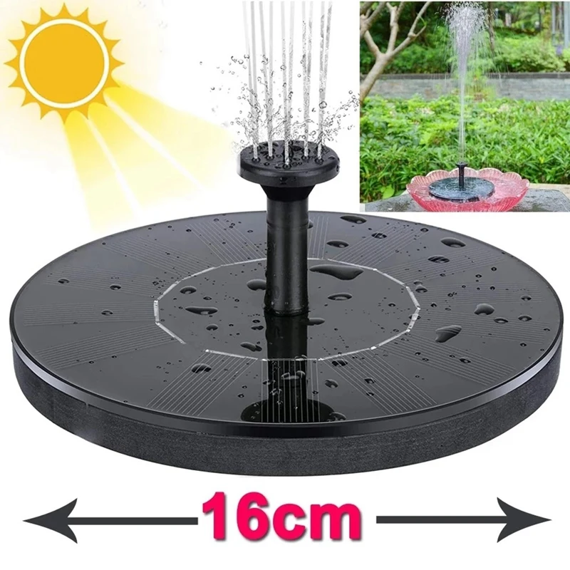 Solar Power Water Fountain Pump Solar Fontein Bird Fountain Water Floating Fountain Pond Garden Patio Decoration(16Cm)