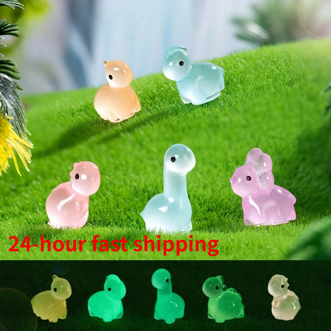

12/24/36PCS Miniature Resin Luminous Dinosaurs Fairy Garden Decoration Glow At Night Mini Dinosaurs Home Micro Landscape Decor