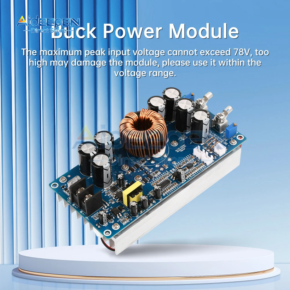 DC-DC 20V-70V to DC 2.5V-58V 30A 800W Adjustable Step Down Buck Converter Power Supply Constant Current Voltage Regulator Module