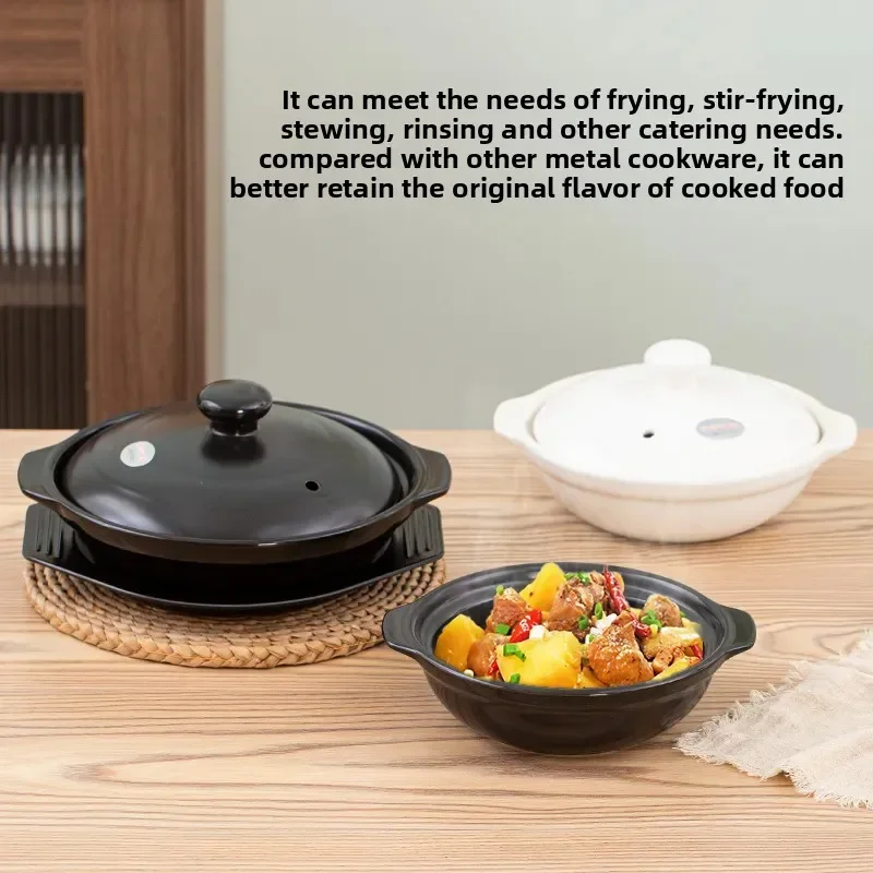 Cazuela de arcilla, herramienta de cocina para sopa, olla de arcilla para arroz, olla de cocina Bibimbap, 1 ud.