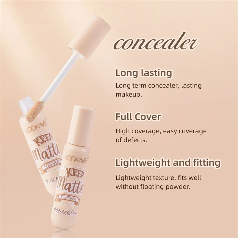 Corrector de crema mate de 6 colores, base líquida hidratante ligera para la oscuridad, cubierta facial, acné, ojos, círculo oscuro, modificar el tono de la piel