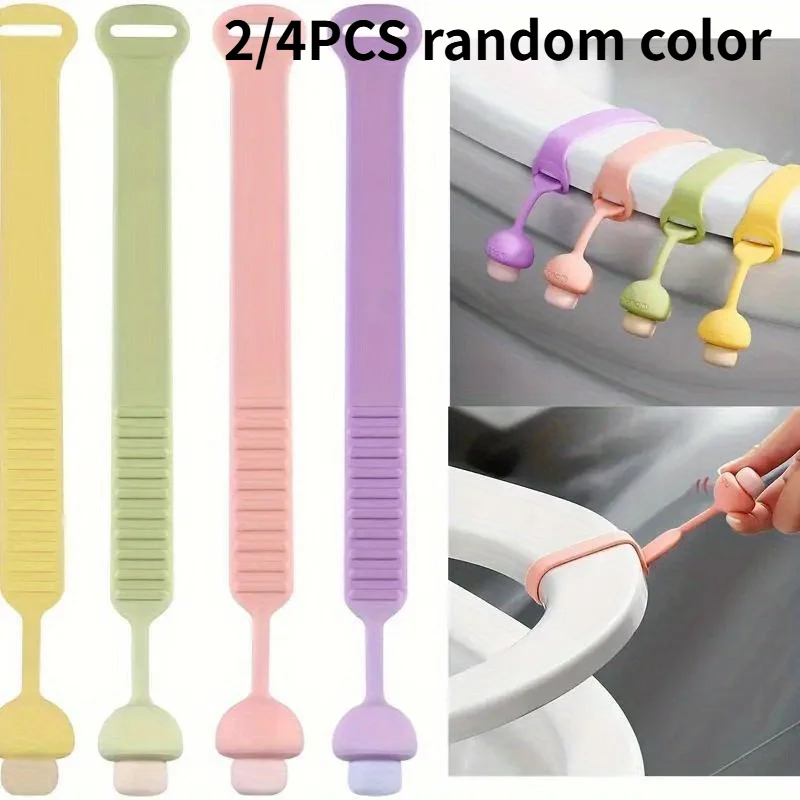 

2/4pcs Cute Mushroom-Shaped Toilet Seat Lifter, Bathroom Accessory,Suitable for bathrooms,Easy to install, random color
