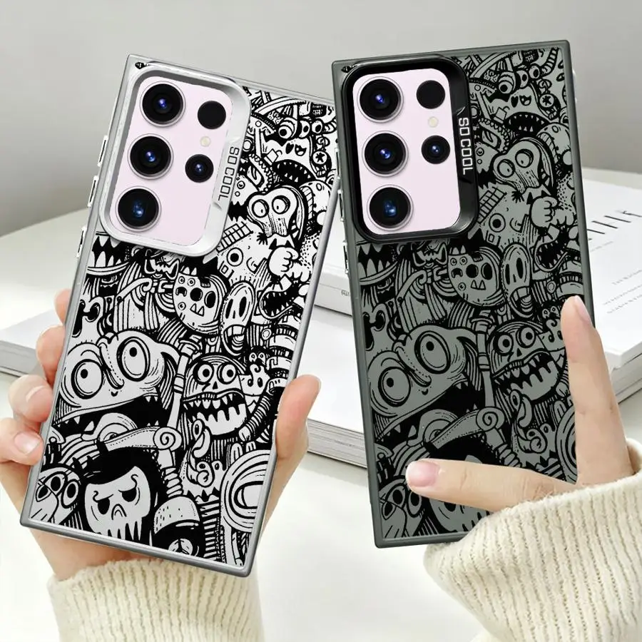 Creative Monster Graffiti Case for Samsung Galaxy S26 S25 S25Edge S23 S24 FE S20 FE Note 20 Ultra S22 Ultra S21 Phone Cover