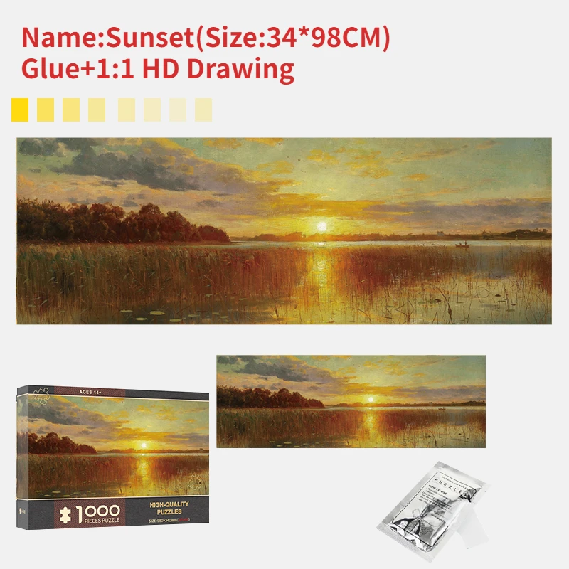 하이 퀄리티 성인 종이 퍼즐 설정 선 직소 교육용 게임, 홈 데코, 벽 디스플레이, 스트레스 해소 레저 장난감, 1000 개