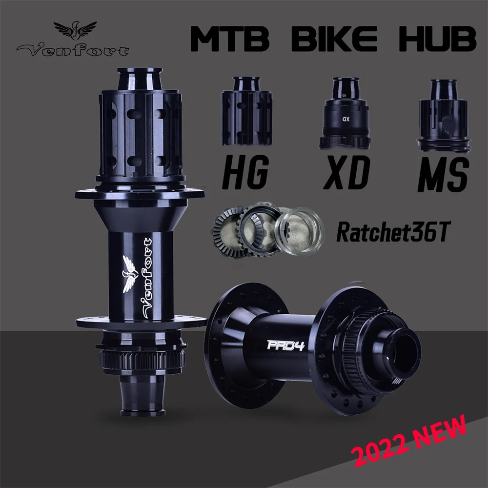 VENFORT 36T Ratchet  2024 NEW Black Bicycle Hub 28H/32H BOOST Thru Axle/Quick Release Version MTB Bike R135X10 F142x12 R148X12