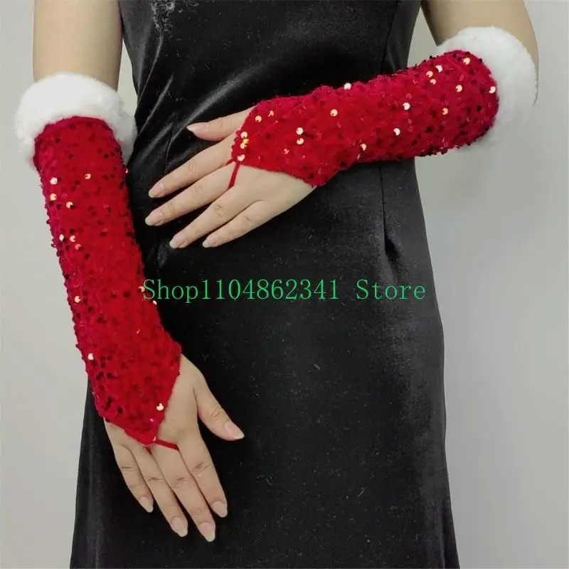 女性のための5ASDフィンガーレススパンコールマスカレードハロウィーンクリスマステーマパーティー