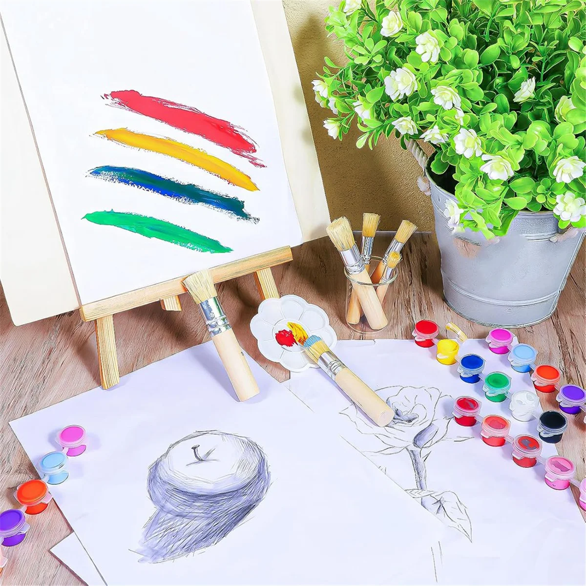 

A83Z Набор кистей для трафаретов разных размеров, 6 шт., для рисования акрилом, маслом и акварелью на различной поверхности