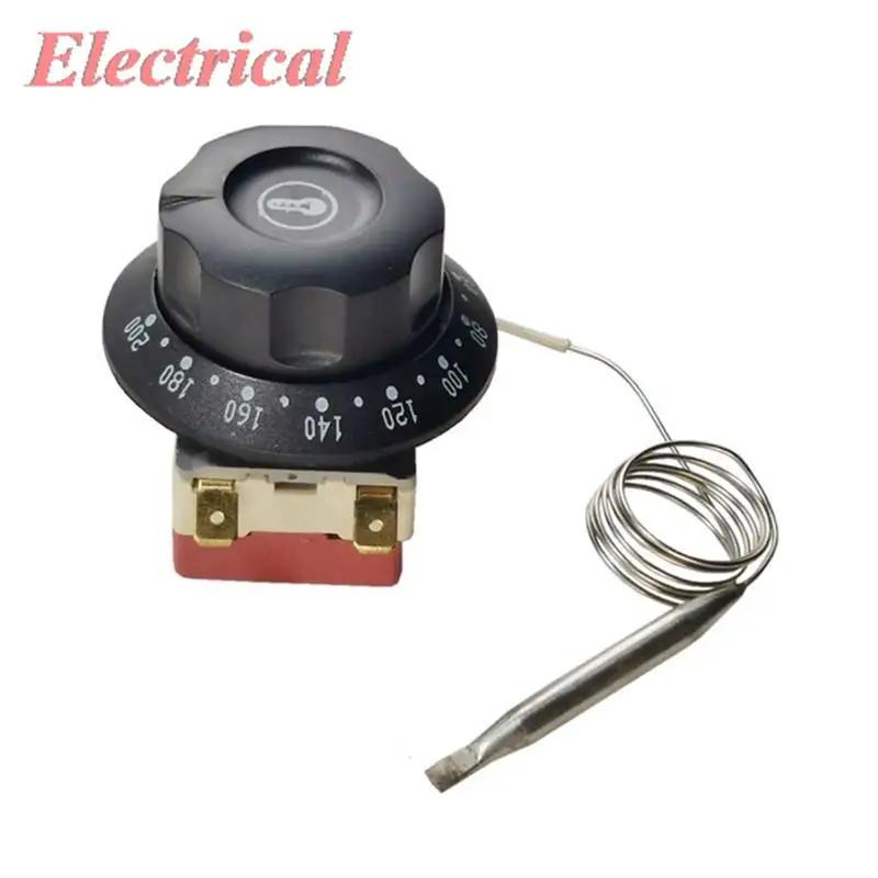 1PC Thermostat Switch 60-200C Electric Oven Knob Thermostat Electric Fryer Temperature Controlled Switch 16A 220V