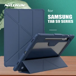 NILLKIN Bumper for Samsung Galaxy Tab S9 / S9 Plus / S9 Ultra Slide Camera Case Magnetic Flip Leather Case with Stand Back Cover