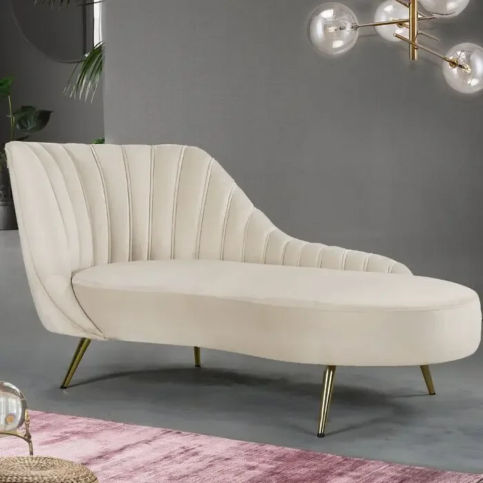 Modern luxury stainless steel comfortable velvet fabric upholstery recliner sofa bed