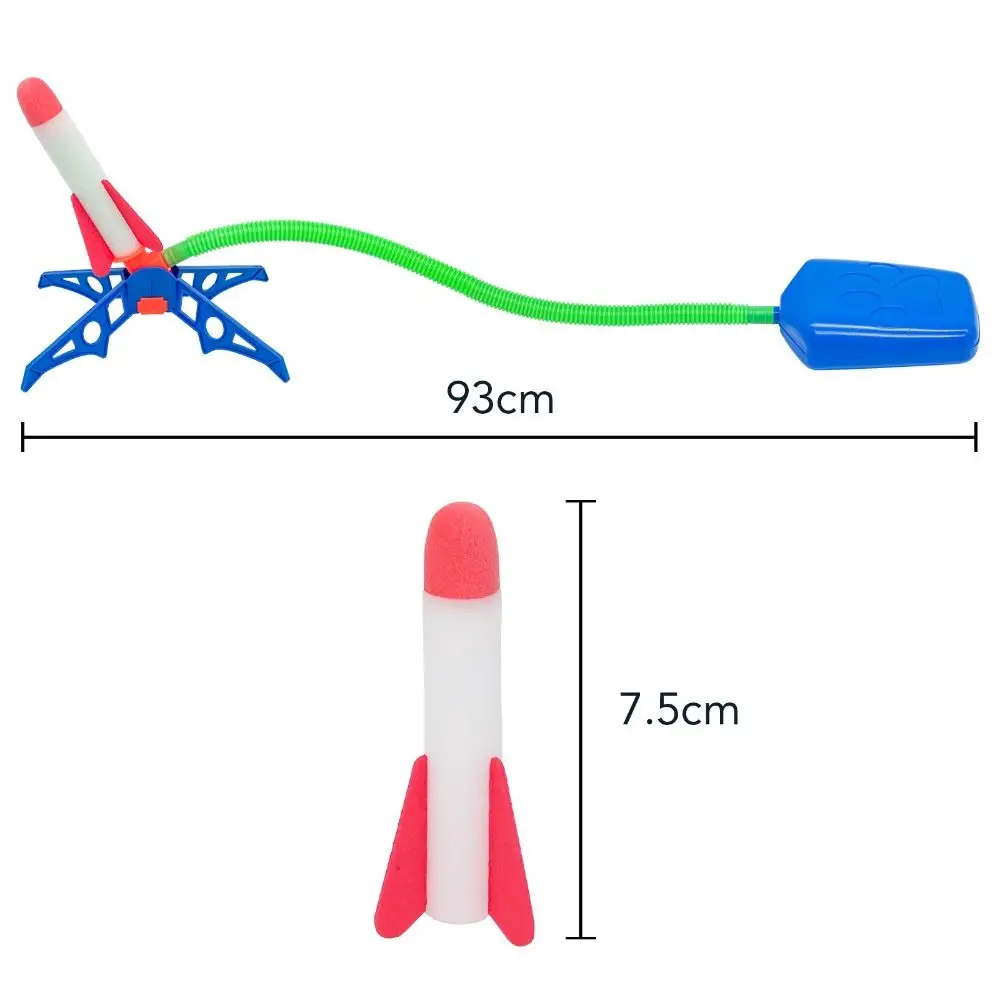 Set mainan peluncur terbang ejeksi api roket Flash peluncuran kaki roket mainan kaki transmiter roket kecil