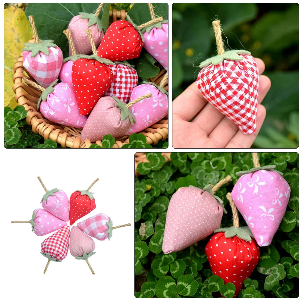 6 Pcs Strawberry Decor Simulated Fake Fruit Decorations Bowl Filler Strawberries Pp Cotton Artificial