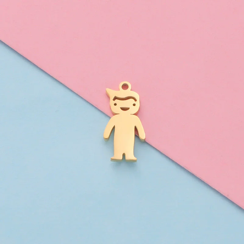 10 stks/partij Leuke Meisjes Jongens Charms Spiegel Polish Rvs Hanger Voor DIY Mode-sieraden Accessoires Groothandel