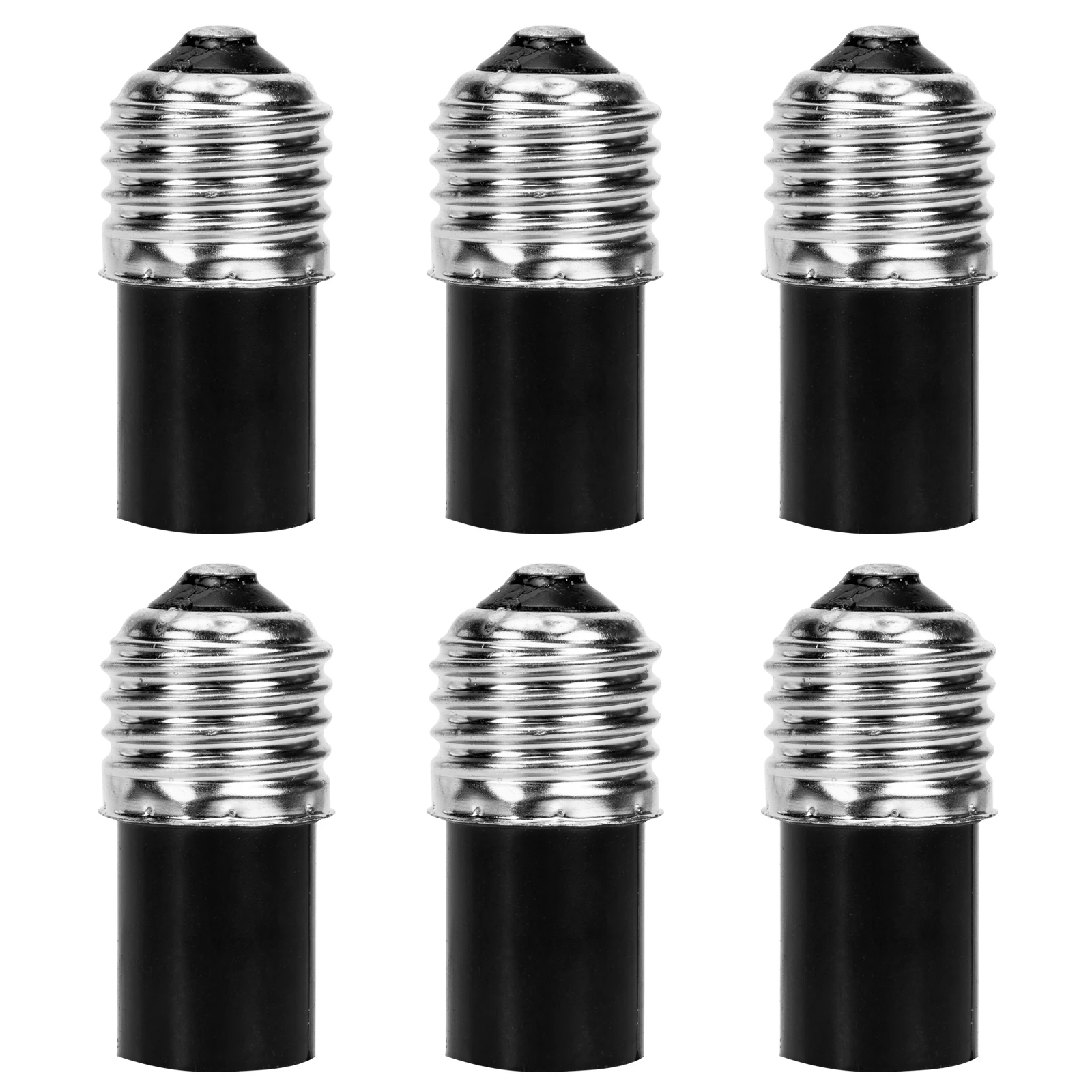 

6pcs Lamp Head Adapter E27 to E12 Socket Chandelier Extender Iron Nickel Plated Solderless Holder Outlet Material Flame