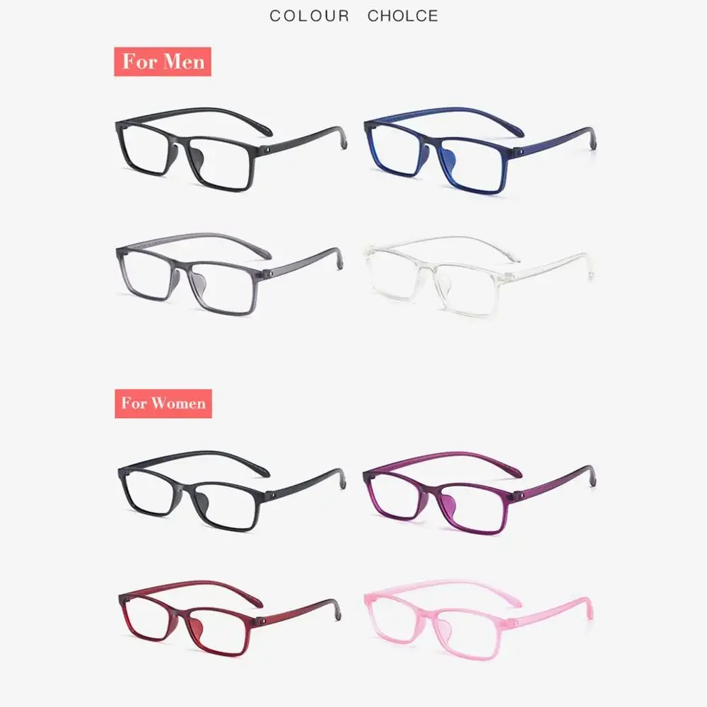 New Arrival TR-90 Frame Glasses for Both Men and Women Styles 4 Optional Colors Plastic Flexible Durable Eyewear Prescription