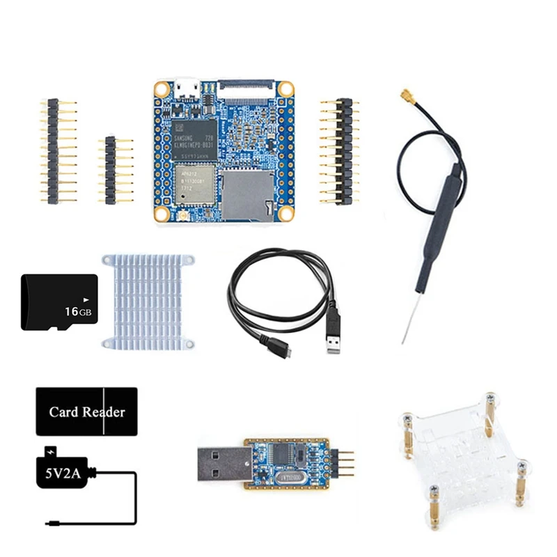 Nanopi NEO Air Development Board 16G Kit H3 512MB+8GB EMMC Wifi+BT Run Ubuntucore Mini IOT Development Board Kits (US Plug)