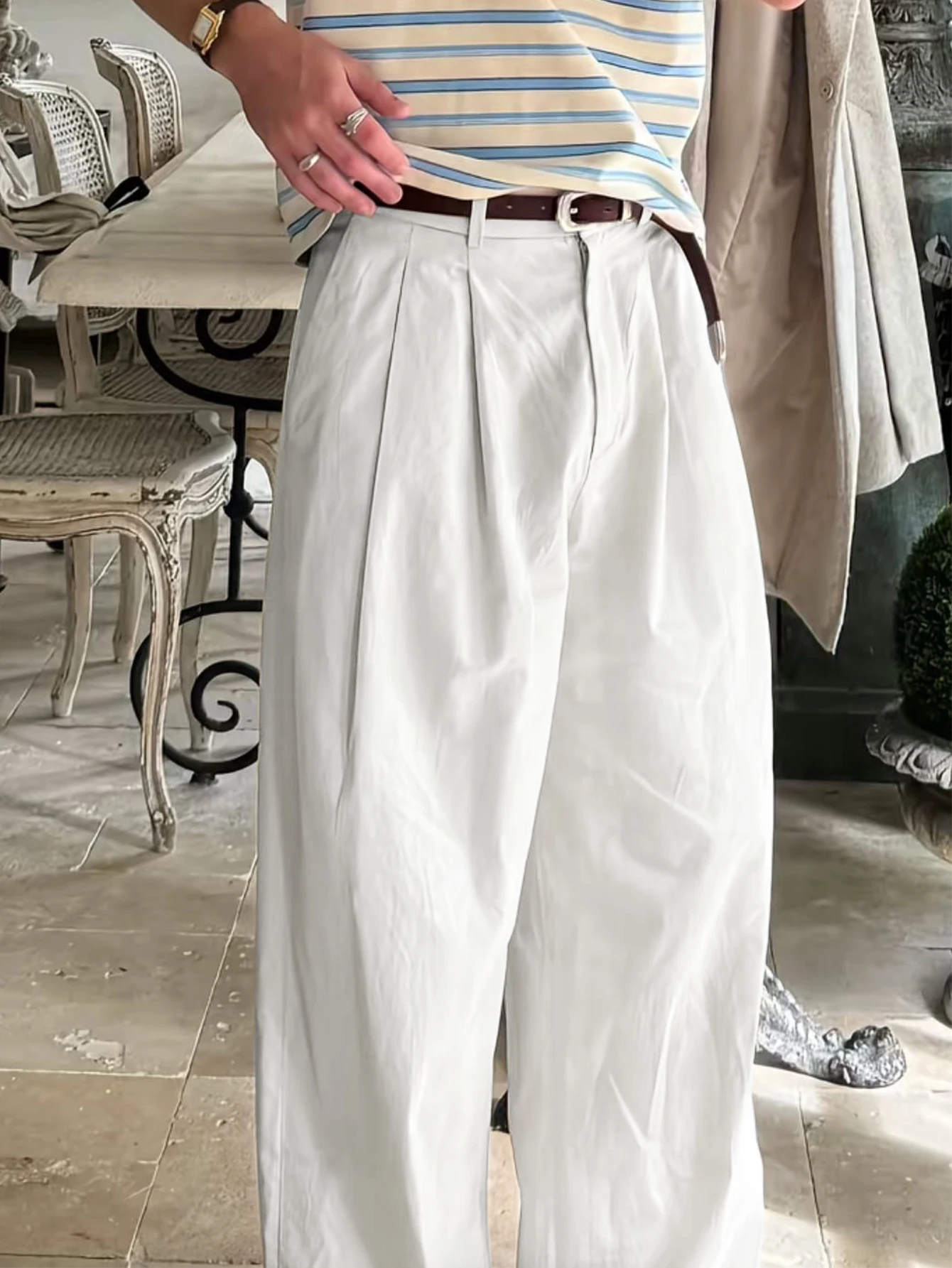 

Элегантные повседневные брюки, свободные брюки прямого кроя, мужские костюмные брюки, классические брюки, для повседневной носки, мужская одежда [без ремня]