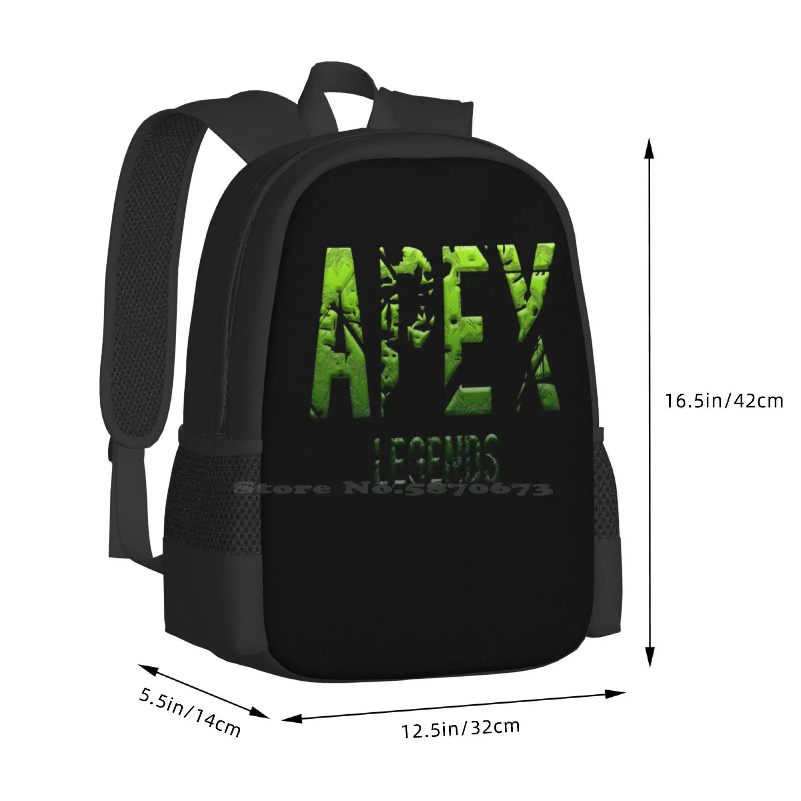 Apex Legends-Gradient ( Green ) Fashion Pattern Design Travel Laptop School Backpack Bag Apex Legends Gear Eighties Synthwave