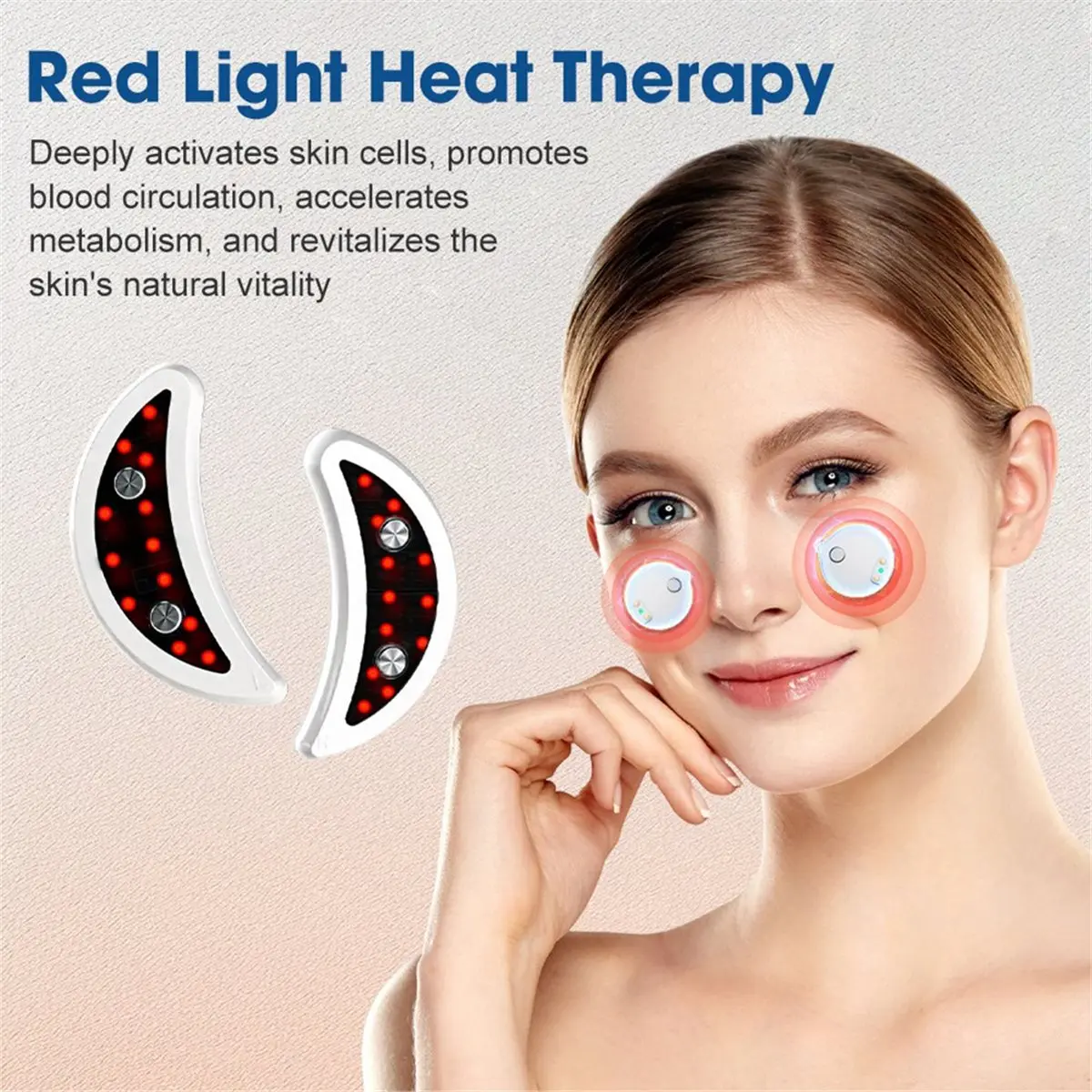 ABZJ EMS Face Eye 660nm Red Light Treatment Skin Rejuvenation Beauty Device Micro-Current Muscle Stimulation Pulses