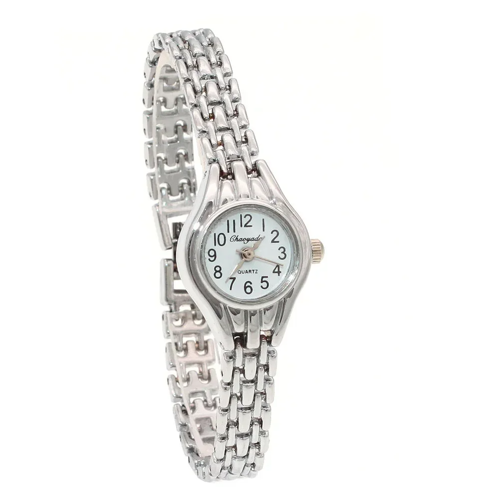Elegant Golden Dial Quartz Watch for Women Small Dial Leisure Wristwatch with Hour Function Stylish Female Timepiece