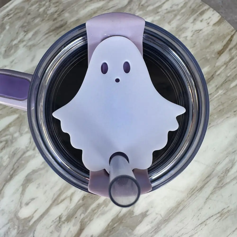 Plastic Mug Identifier Cute Halloween Tumbler Lid Toppers Set of 3 Ghost Name Plates for 30/40 Oz Cups for Bottle for 3040oz