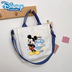 Disney Child's Canvas Bag Mickey Mouse Cartoon Printing Shoulder Bags Cute Boys Girls Handbag Large-capacity Shopping Bags Gifts