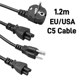 EU US Power Cable Cord IEC C5 Power Supply Cord AC Extension Cable For AC Adapters Laptop Notebook Lenovo Sony Samsung Laptop