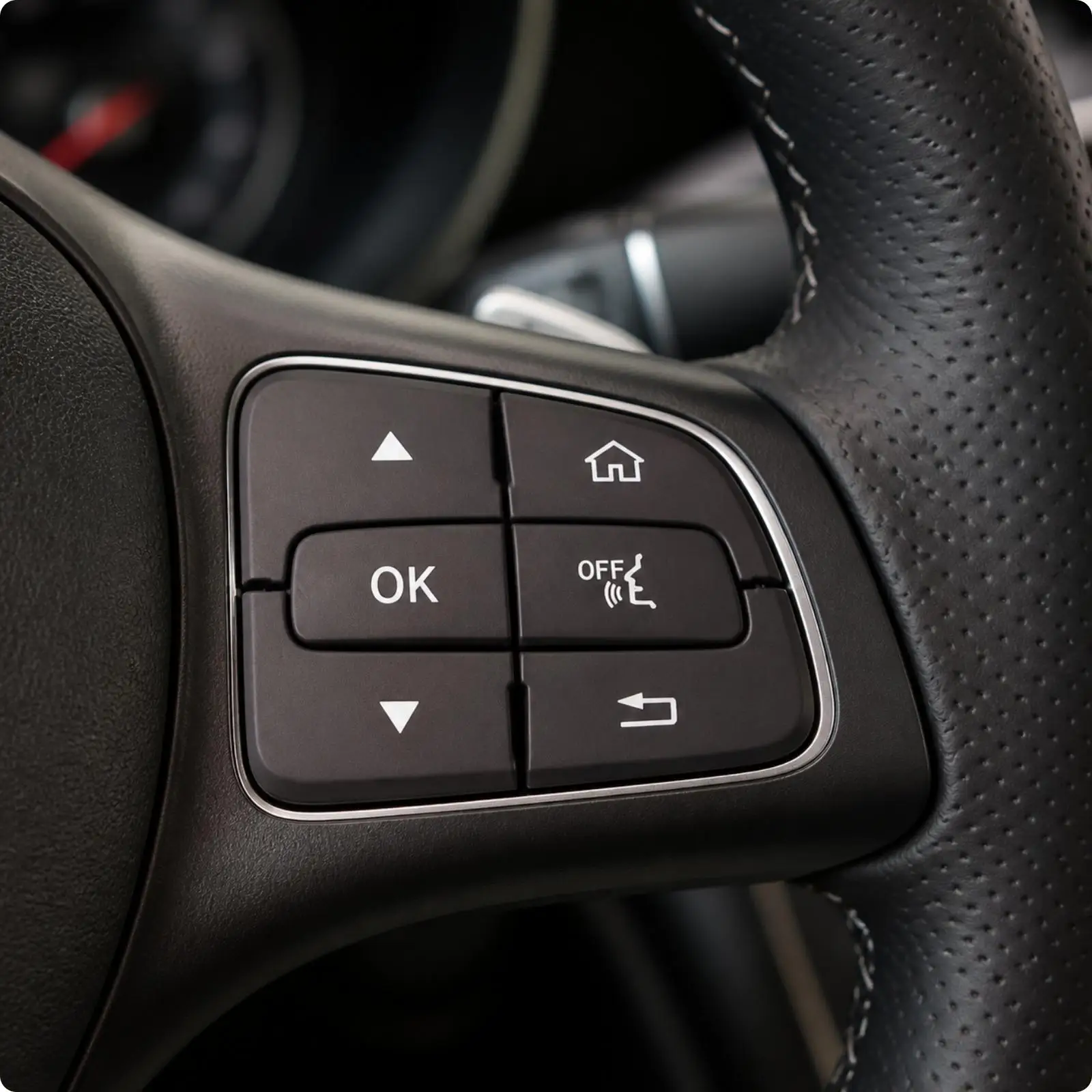 Car Steering Wheel Button Decorative Cover ABS Brown for Compatible Luxury German Sedans