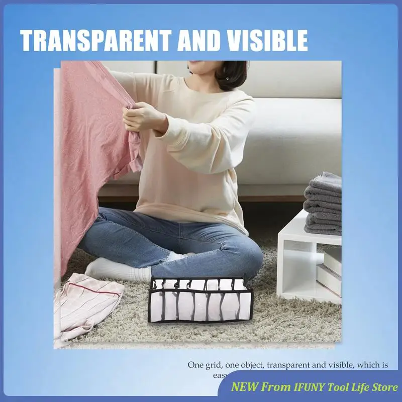

4Pcs Wardrobe Storage Organiser, Jeans Compartment Storage Box Closet, Foldable Drawer Clothes Organizer Mesh New