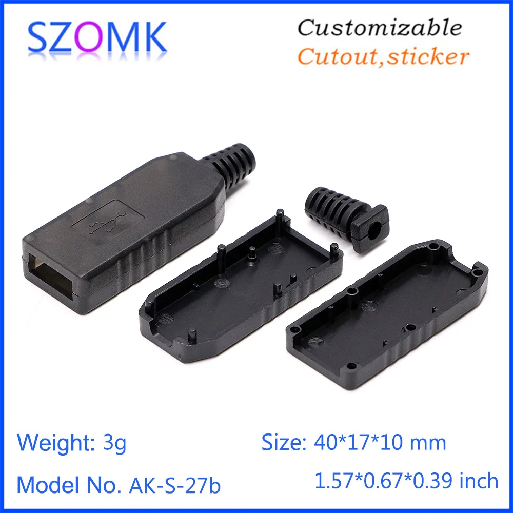 10Pcs 40*17*10mm diy electronic plastic housing switch box hot sales usb stick plastic electronics enclosure abs project case