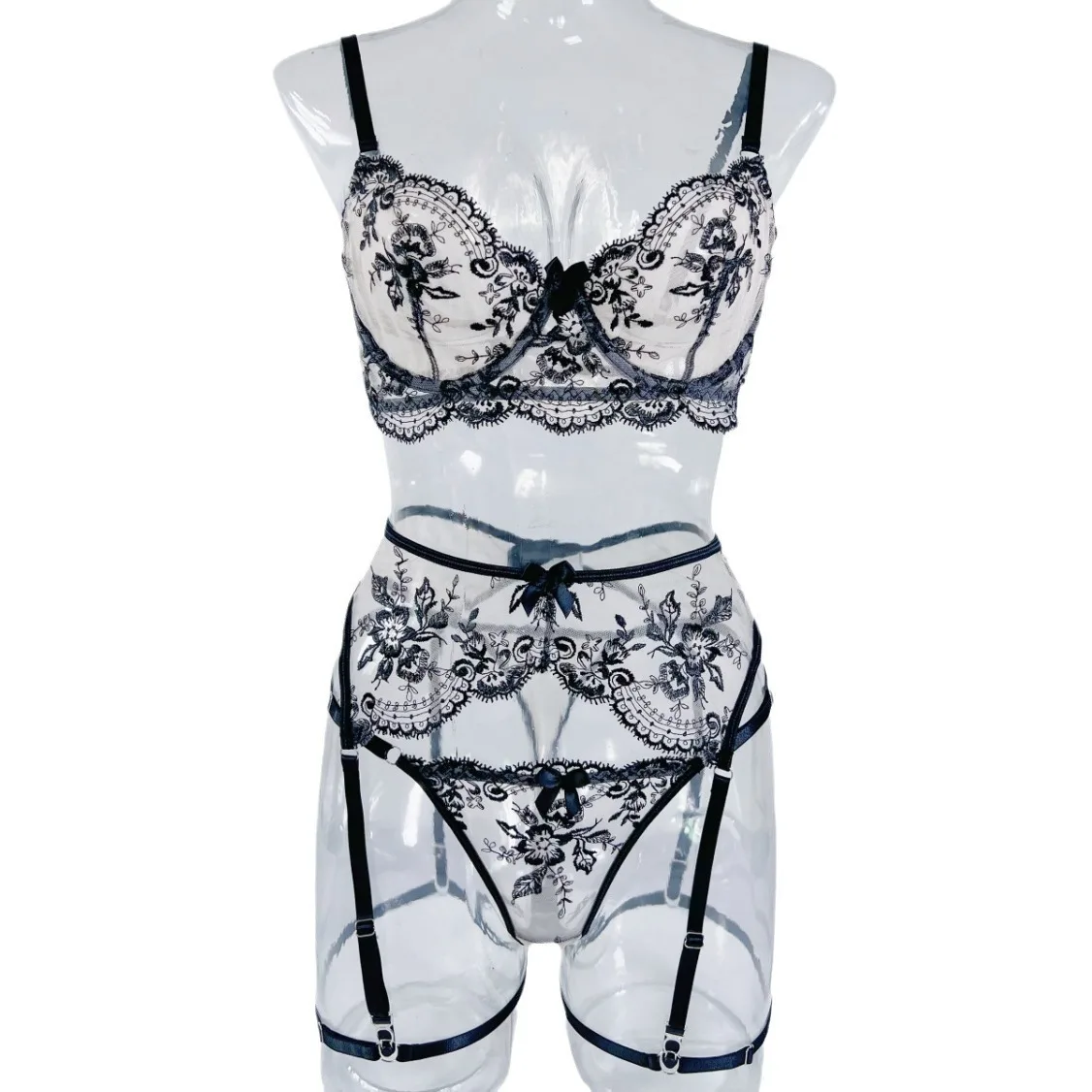 

New Westerns Sexy Mesh Embroidery See Through Waist Belt For Women Female Hot Caliente Lingerie Underwear Apparel Erotic Set