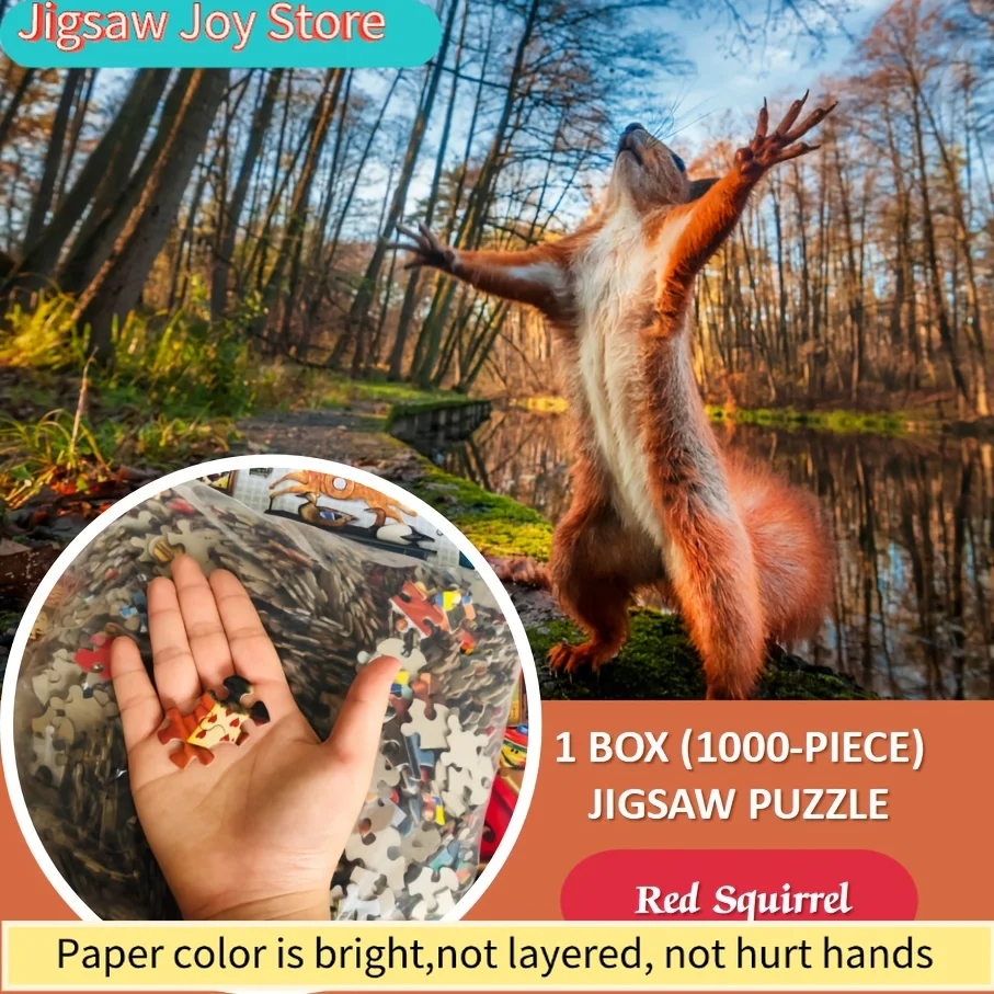 

1 коробка (пазл) «Красная белка» для взрослых — наклейки-пазлы, портативная и сложная игра на сопоставление, новогодний/рождественский подарок