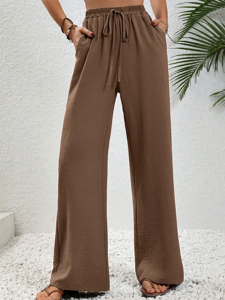 

Женские брюки, летняя новая уличная одежда, модные свободные повседневные узкие брюки на шнуровке, элегантные женские индивидуальные универсальные брюки, одежда